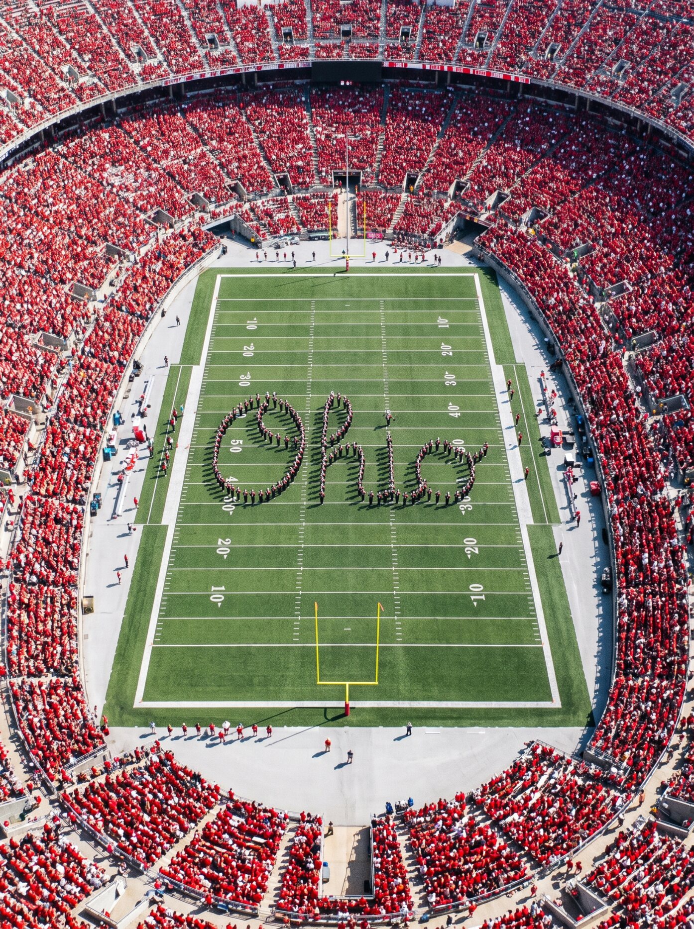 TBDBITL forming Script Ohio at Ohio Stadium